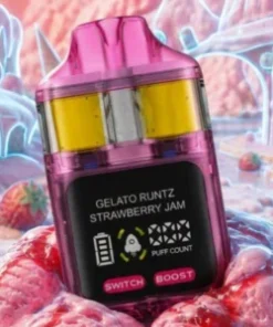 Arcadia Fusion X-Ray Edition Gelato Runtz x Strawberry Jam cannabis product package with creamy pink berry design