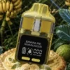 Arcadia Fusion X-Ray Edition Banana Pie x Guavalacious cannabis product package with tropical yellow-green design