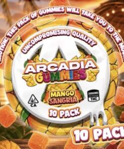 Arcadia Gummies Mango Sangria pack of 10 cannabis edibles packaging