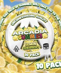 Arcadia Gummies Lemon Sherbert pack of 10 cannabis edibles packaging