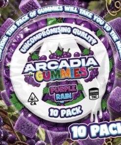 Arcadia Gummies Purple Ram pack of 10 cannabis edibles packaging