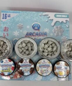 Arcadia Extracts Snowcaps Exotic Cereal Edition coated flower with cereal flavors Donettes Oreoz packaging